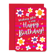 Groovy Birthday Greeting Card, Post Card with Envelope